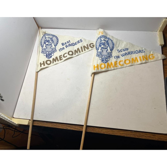 Other - West Albany OR High School Bulldogs Homecoming Football Flags 1974 1975
